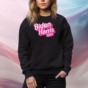 Biden Harris 2024 Pink Font Unisex Heavy Cotton Tee Shirt