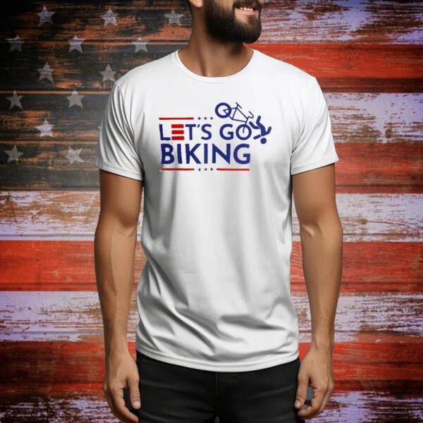 Let's Go Biking Joe Brandon Delaware Bike Fall Trump 2024 Make America Great Again Ron Desantis Tee Shirt