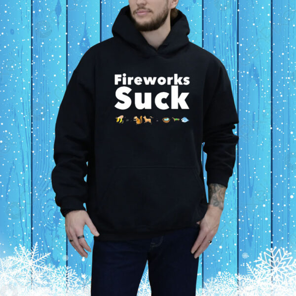 Official Dr. Karen Becker Planet Paws Media Fireworks Suck Tee Shirt