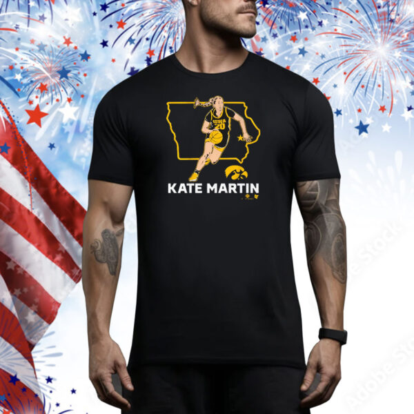 Official Kate Martin #20 State Star Iowa Hawkeyes Tee Shirt