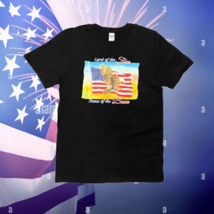 Official Land Of The Free Home Of The Brave United States Flag T-Shirt