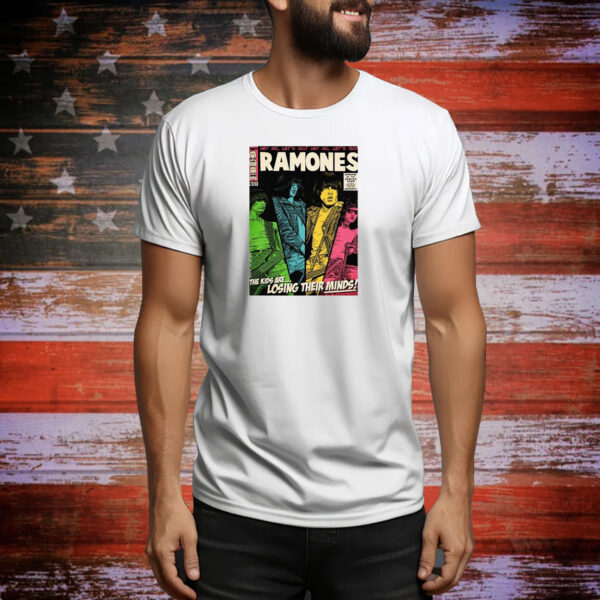 Official Ramones The Kids Are Losing Their Minds Hey Ho Lets Go Comic Cover Poster 2024 Tee Shirt