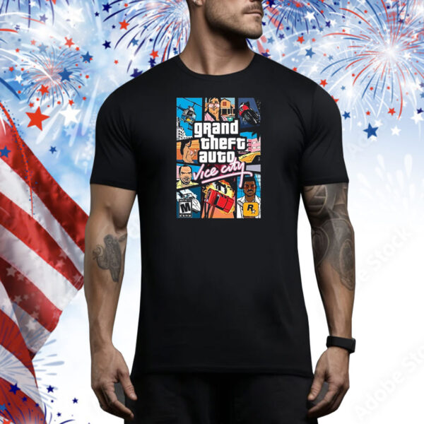 Official The Man Wearing Grand Theft Auto Vice City Games Tee Shirt