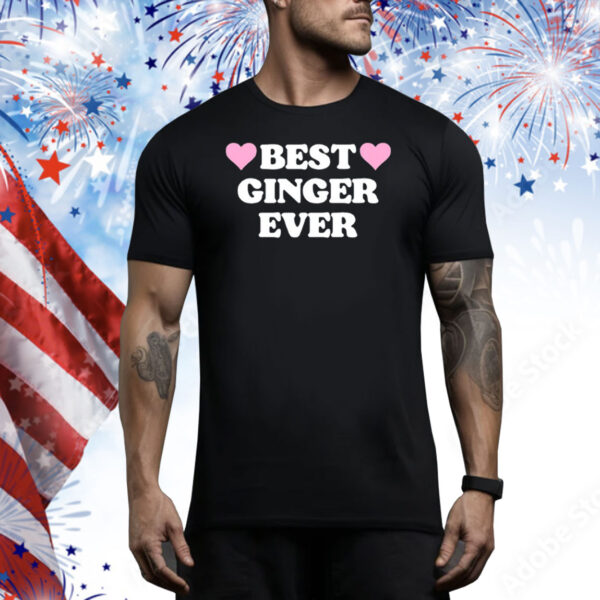 Shopellesong Best Ginger Ever Hearts Tee Shirt