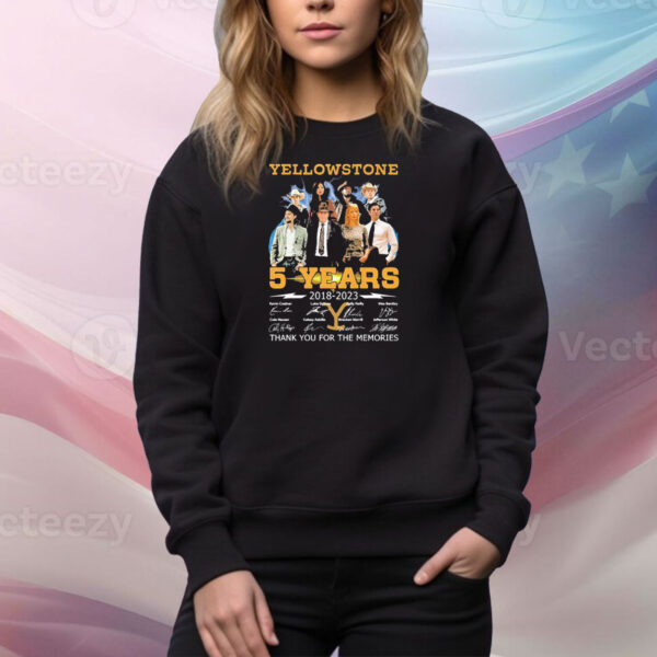 05 Years Anniversary Of Yellowstone 2018-2023 Thank You For The Memories Signatures Tee Shirt