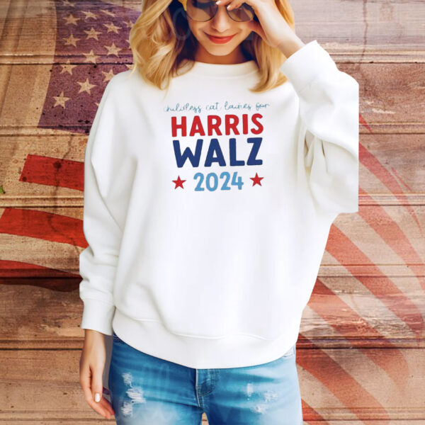 Official Childless cat lady for Harris Walz 2024 Tee Shirt