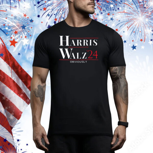 Official Harris Walz 2024 Obviously Kamala Harris Tim Walz Tee Shirt