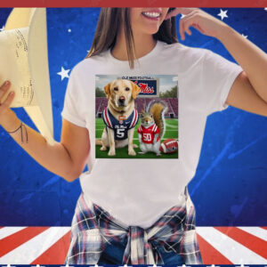 Dog and squirrel Ole Miss Football T-Shirt