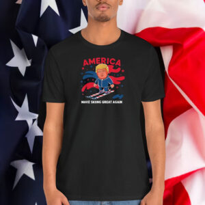 Donald Trump Skiing America - Make Skiing Great Again T-Shirt