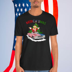 Funny Merry Christmas Trump Merica Xmas Pajamas Santa Shirt