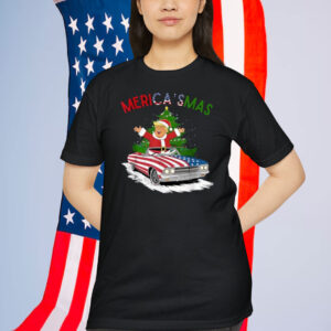 Funny Merry Christmas Trump Merica Xmas Pajamas Santa Shirt
