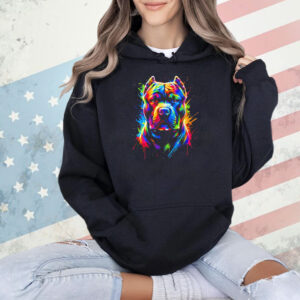 Neon rainbow pitbull splash art Shirt