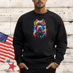 Neon rainbow pitbull splash art Shirt