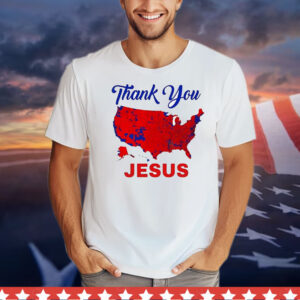 Thank You Jesus 2024 Election Map Patriotic T-Shirt