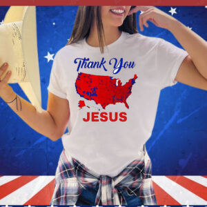 Thank You Jesus 2024 Election Map Patriotic T-Shirt