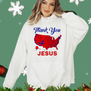 Thank You Jesus 2024 Election Map Patriotic T-Shirt