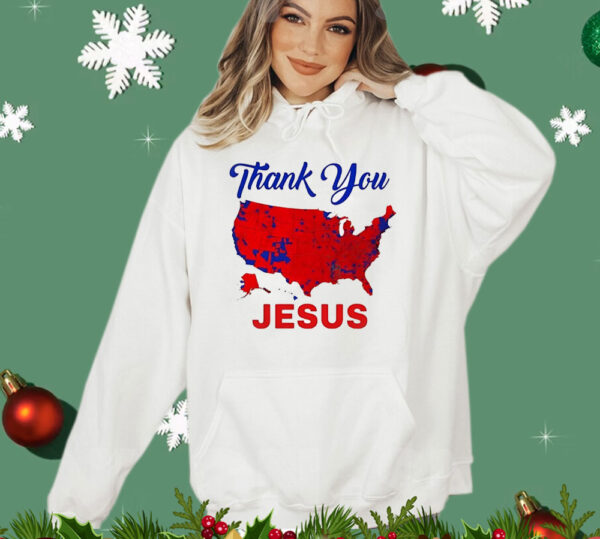 Thank You Jesus 2024 Election Map Patriotic T-Shirt