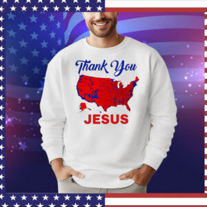 Thank You Jesus 2024 Election Map Patriotic T-Shirt