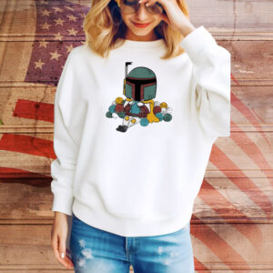 A knitting Boba Fett Tee Shirt