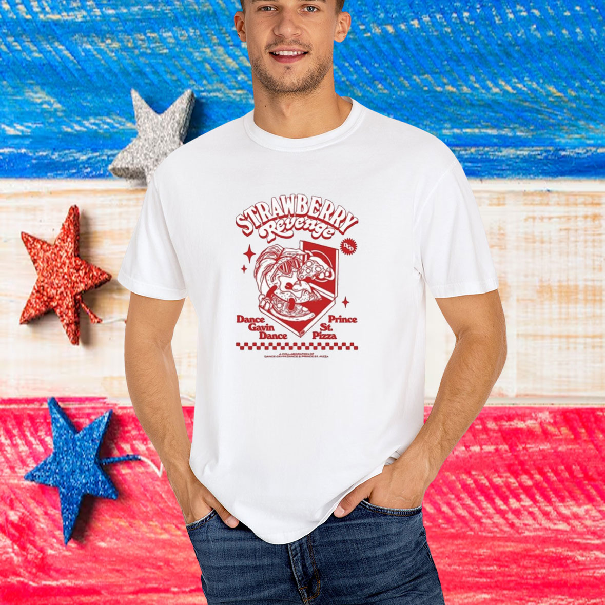 Dance Gavin Dance & Prince ST. Pizza A Collaboration Strawberry Revenge T-Shirt