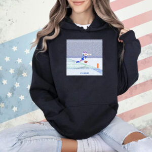 Josh Allen Flying Touchdown Snow Pixel Shirt