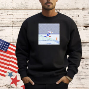 Josh Allen Flying Touchdown Snow Pixel Shirt