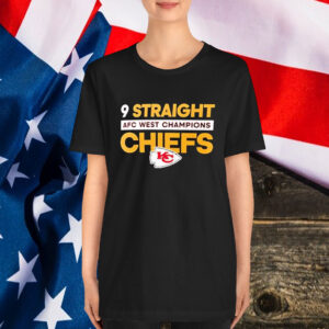 Kansas City Chiefs 9 Straight AFC West Division Champions T-Shirt