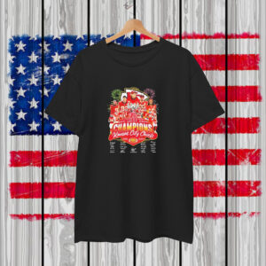 Kansas City Chiefs 9 Years In A Row AFC West 2024 Champions Signatures T-Shirt