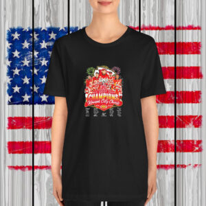 Kansas City Chiefs 9 Years In A Row AFC West 2024 Champions Signatures T-Shirt