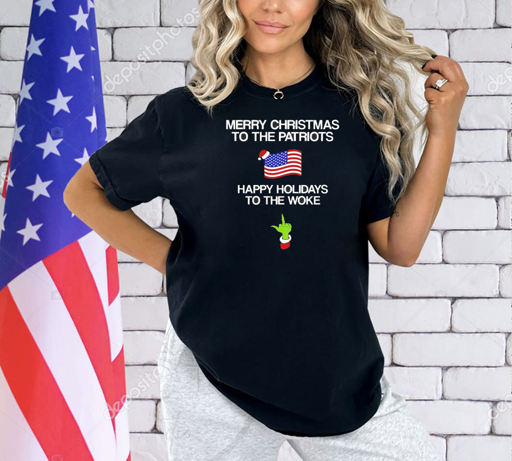 Merry Christmas to the patriots happy holidays to the woke Shirt