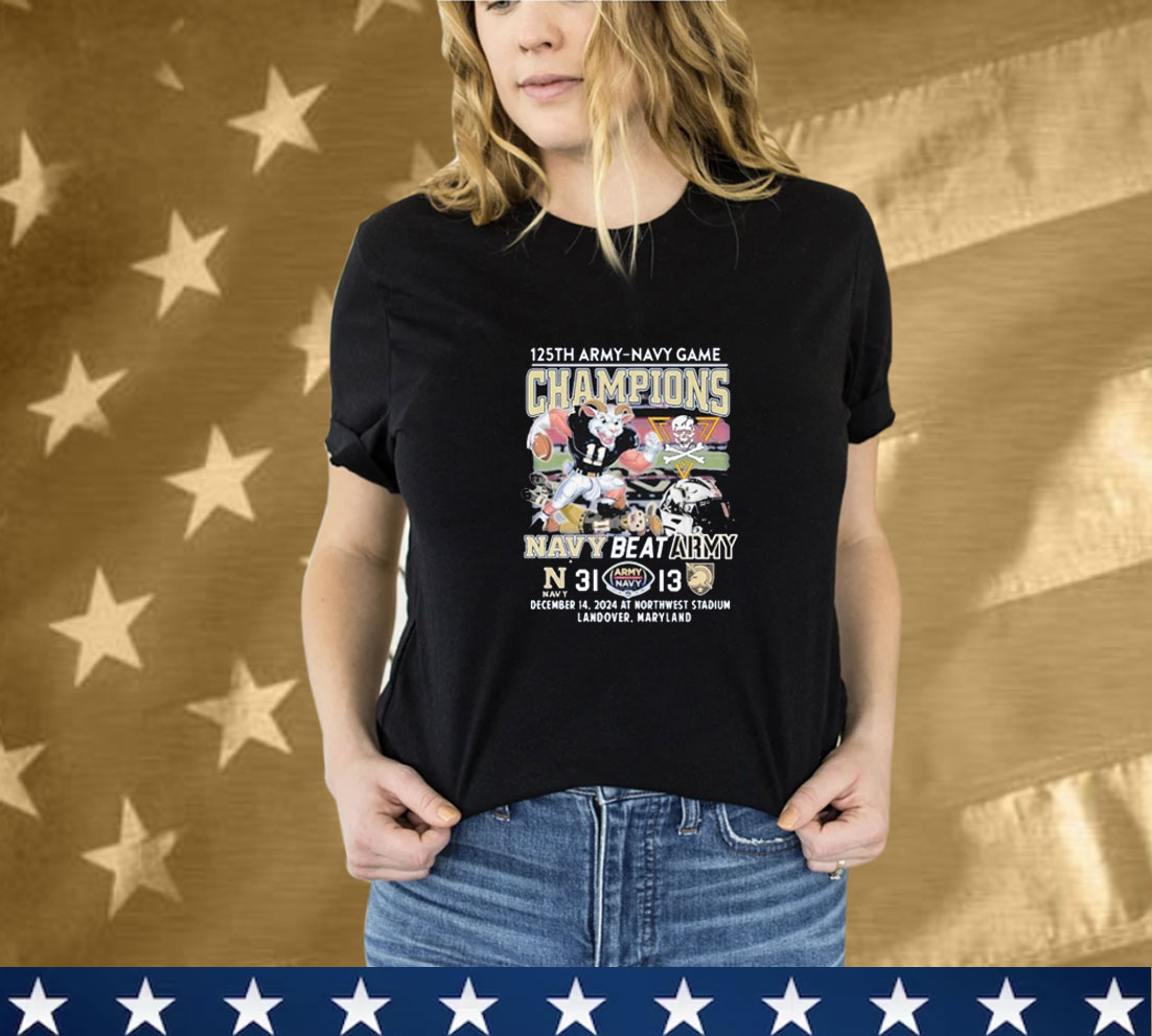 Navy Beat Army 125th Army Navy Game Champions 2024 Mascot Tee Shirt