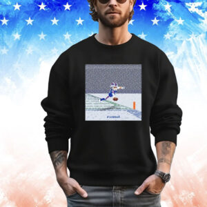 Official Josh Allen Flying Touchdown Snow Pixel Buffalo Bills NFL T-Shirt