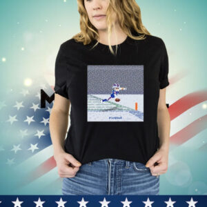 Official Josh Allen Flying Touchdown Snow Pixel Buffalo Bills NFL T-Shirt