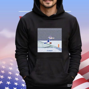 Official Josh Allen Flying Touchdown Snow Pixel Buffalo Bills NFL T-Shirt