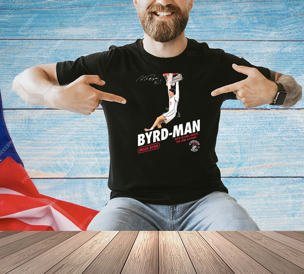 Official Miles Byrd High Flying Above The Rim Action Byrd-Man San Diego State Aztecs Signature Shirts