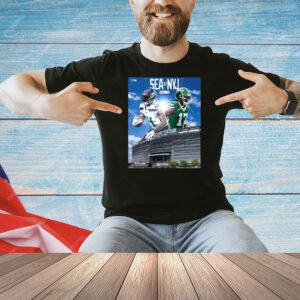 Official Seattle Seahawks At New York Jets Week 13 Metlife Stadium On The Road Again Poster Shirts