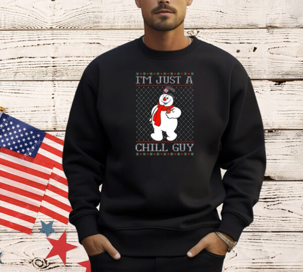 Official Snowman Just A Chill Guy Ugly Sweater Christmas 2024 Shirt