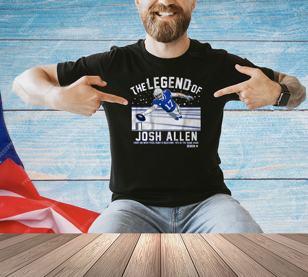 Official The Legend Of Josh Allen First QB With Pass Rush And Receiving TD’s In The Same Game Buffalo Bills Shirts