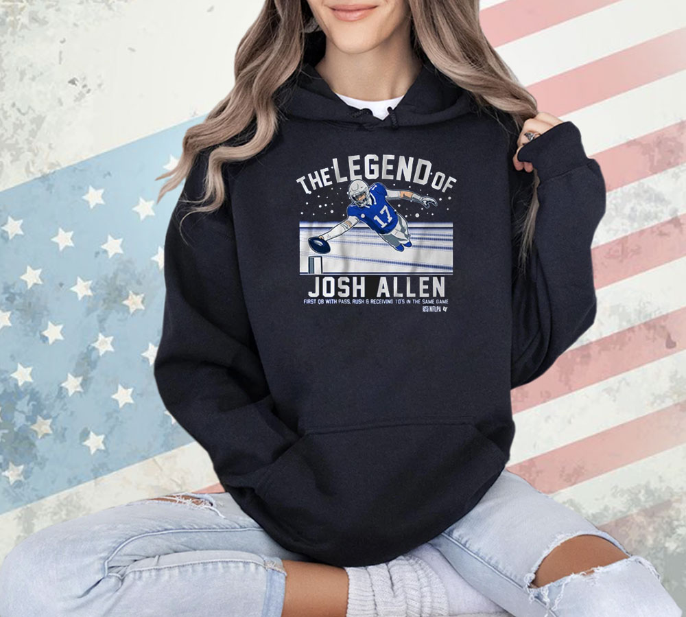 Official The Legend Of Josh Allen First QB With Pass Rush And Receiving TD’s In The Same Game Buffalo Bills Shirts