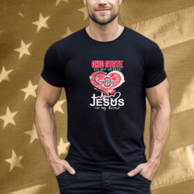 Ohio State Buckeyes In My Veins Jesus In My Heart Diamond T-Shirt