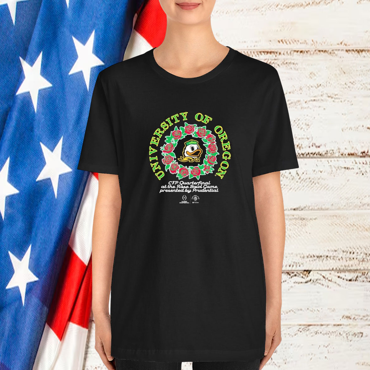 Oregon Ducks CFP Quarterfinal At The Rose Bowl Game presented Prudential College Football Playoff 2025 Rose Bowl T-Shirt