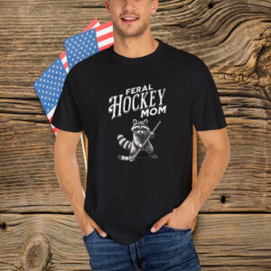 Raccoon Feral Hockey Mom Hockey Player Trash Panda T-Shirt