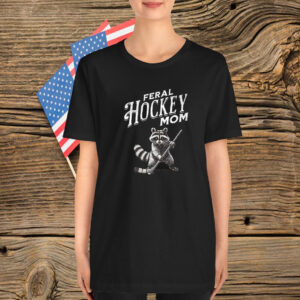 Raccoon Feral Hockey Mom Hockey Player Trash Panda T-Shirt