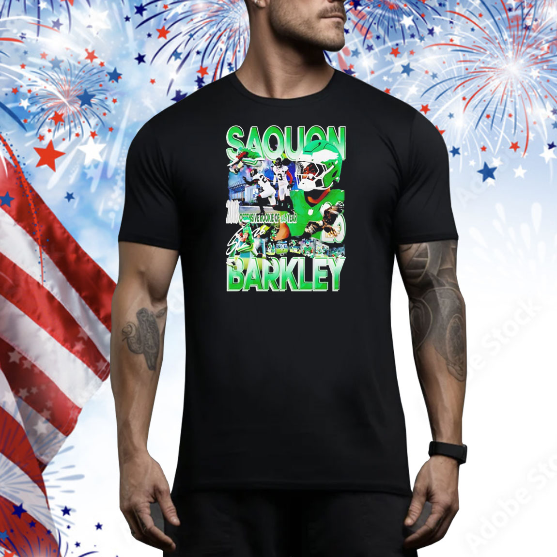 Saquon Barkley 26 Philadelphia Eagles 2018 offensive rookie of the year graphic Tee Shirt