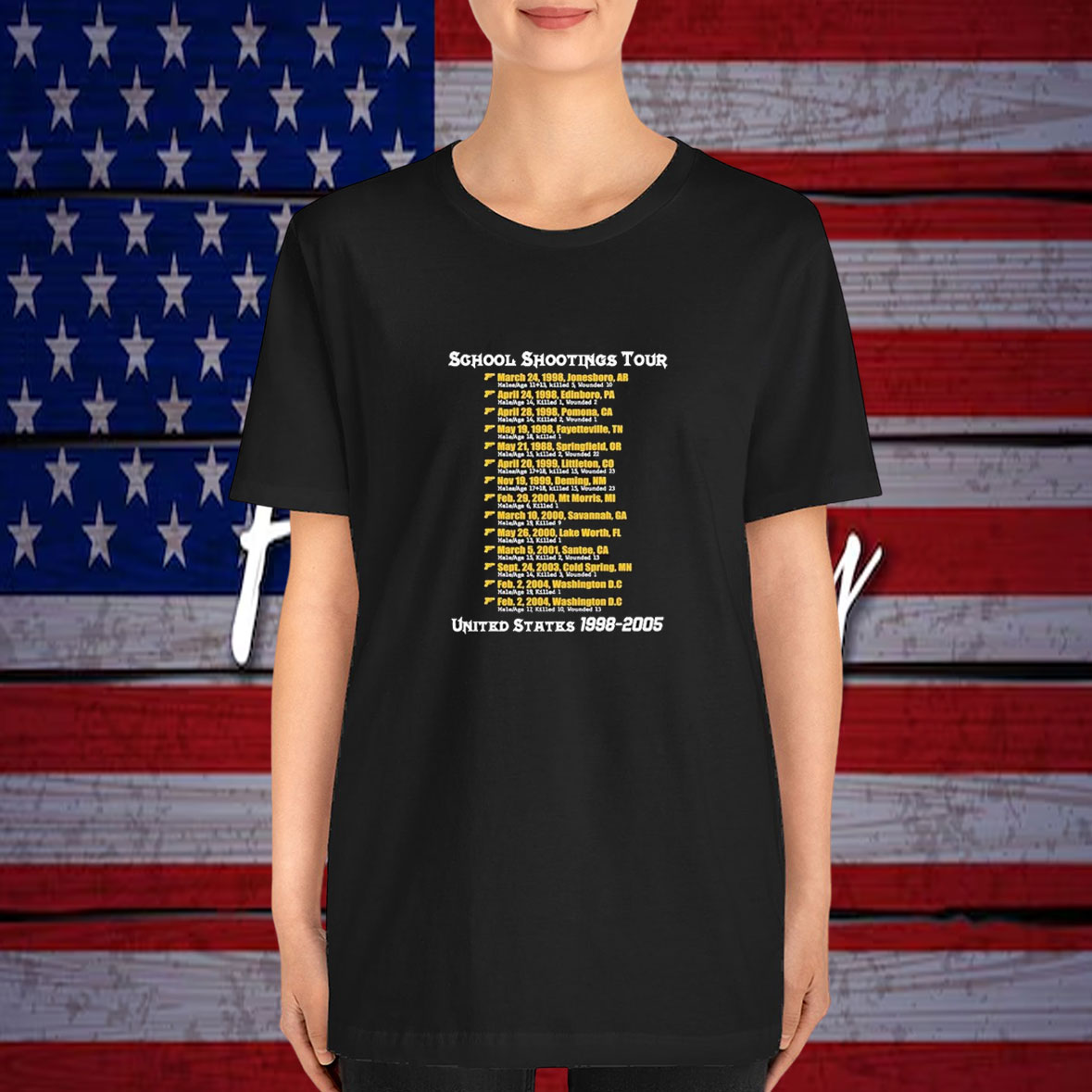 School Shootings United States 1998 2005 T-Shirt