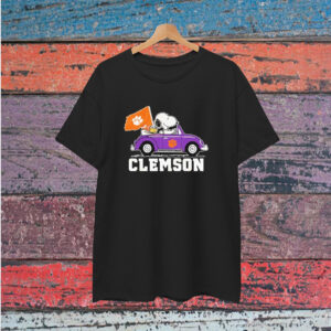 Snoopy And Woodstock Driving Car Clemson Tigers T-Shirt
