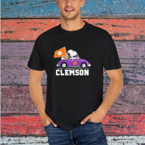 Snoopy And Woodstock Driving Car Clemson Tigers T-Shirt