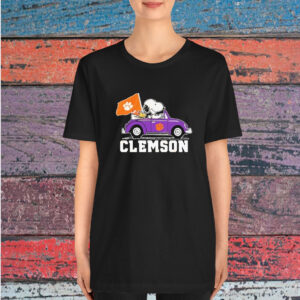 Snoopy And Woodstock Driving Car Clemson Tigers T-Shirt