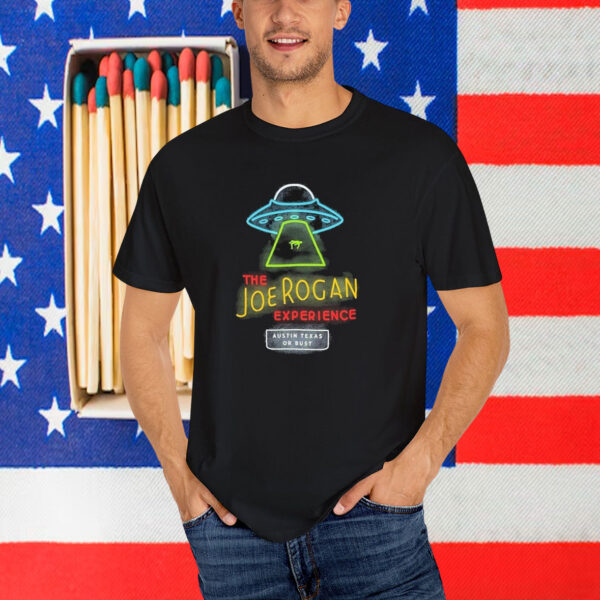 The Joe Rogan Experience Austin Texas Or Bust Neon Alien JRE T-Shirt