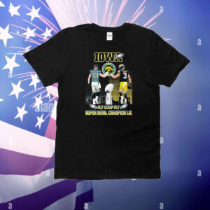 Cooper DeJean Iowa Hawkeyes Philadelphia Eagles Philly Fly Coop Fly Super Bowl Champion LIX Signature Trophy T-Shirt